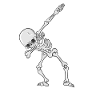 Skeleton dabbing dance