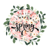 Hello spring flowers pattern