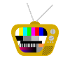 Alter Fernseher mit Testbild (Braun)