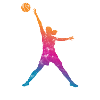 basket-ball femmes silhouette rétro