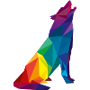 Wolf Polygon LowPoly - bunt