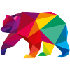 Bär Lowpoly Polygon - bunt - Tiere