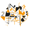 Abstract art - number 2 - black and orange