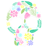 Fleurs de crâne hippie
