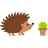 Hedgehog with cactus