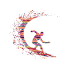 Abstract surfer wave