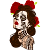 Woman with roses