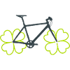 Vélo avec des pneus de trèfle porte-bonheur