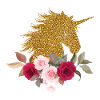 Eenhoorn eenhoorn gouden glitter bloemen dier cadeau
