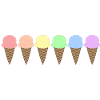 Ice cream wafel ijs zomer regenboogkleuren