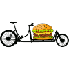 Cargo bike with hamburger