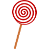 red white striped lollipop