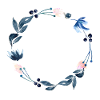 Blue floral wreath