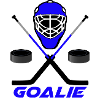Ice hockey goalie blue