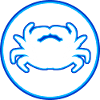Electric Blue Crab Icon