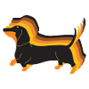 Happy Dachshund Retro Dachshund ser frem til at gå