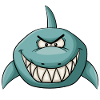 Evil grinning shark