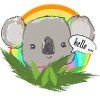 Koala in the rainbow circle