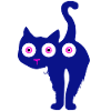 Cat with three eyes blue