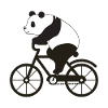 Grappige panda beer op een fiets