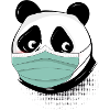 Panda bear with mask mask