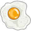 Œuf au plat jaune d'oeuf blanc d'oeuf
