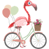 Flamingo on bike