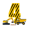Excavator 4th birthday boy 4 years construction site