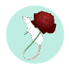 Weiße Ratte und Rote Rose