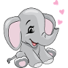 Cartoon lachende olifant met hart