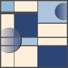 Mondrian style in blue