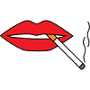 Red lips with cigarette