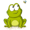 Cute frog with bee
