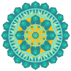 mandala ocean blue yellow