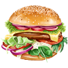 Saftiger Burger triple cheese dressing