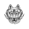 Mystical wolf with frame