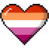 Lesbian Pride 8Bit Pixel Heart