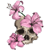 Skull with lilies