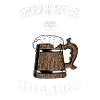 Kraftvolles Biergarten-Design mit Spruch