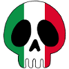 Skull tattoo italian flag