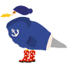 Möwe im Regenponcho