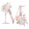 LETTRE M AVEC FLEURS