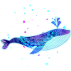 Blue whale pattern pastel tones