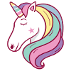 Unicorn Colorful unicorn head