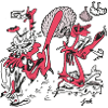 mr doodle woman keith haring red