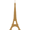 Eiffel tower gold metallic