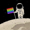 Astronaut With Gay Flag