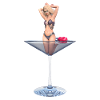 Erotische junge Frau im Champagnerglas