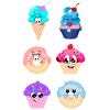 Sweets, beignets, cupcakes, glace