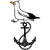 Anker und Möwe